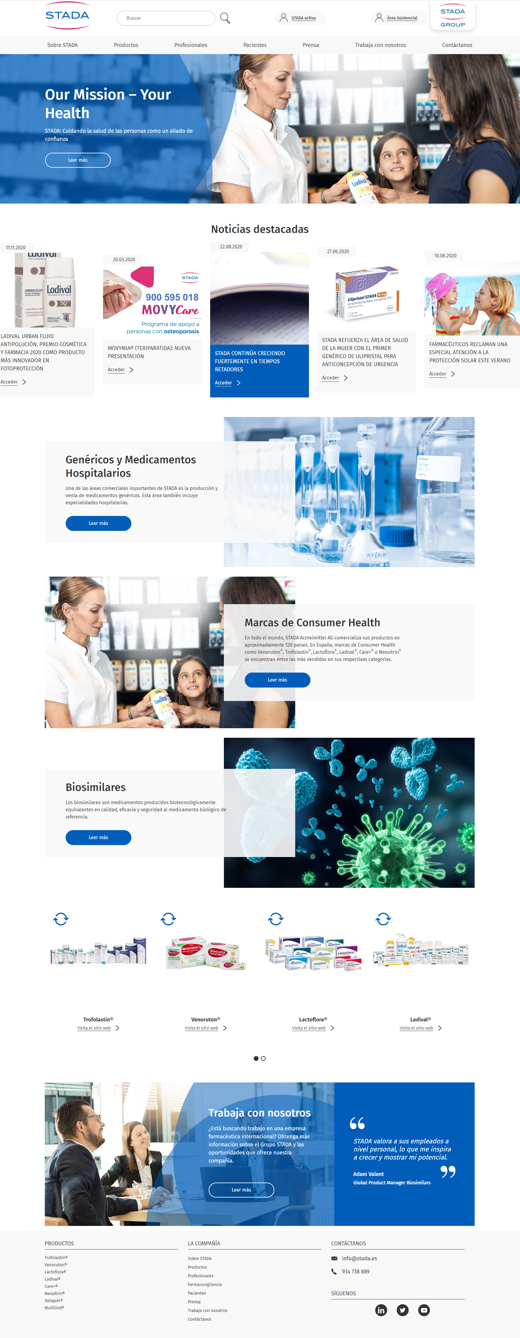 STADA transforma su web en España con la presentación de un nuevo diseño y mejoras en la usabilidad y navegabilidad